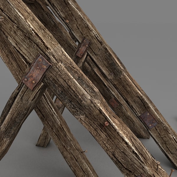 3ds max wooden wood beams