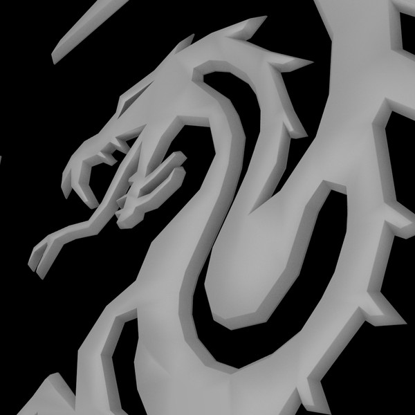 machined dragon emblem 3d model