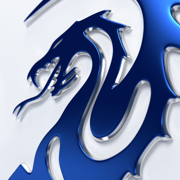 machined dragon emblem 3d model