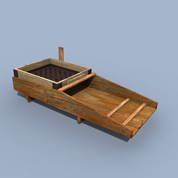 3dsmax old gold washing cradle