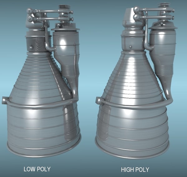 3d model rocket exhaust engine