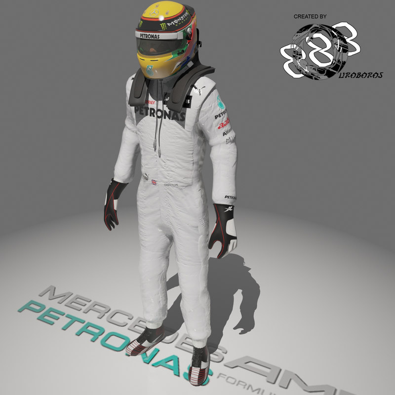 formula lewis hamilton mercedes 3d model