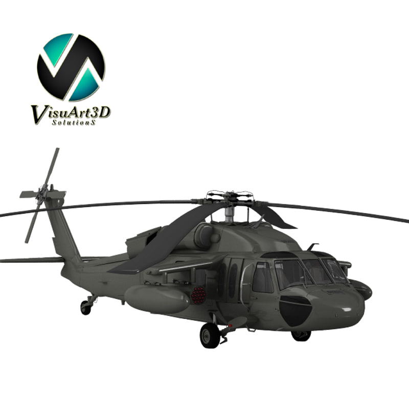 3d uh64a blackhawk helicopter model