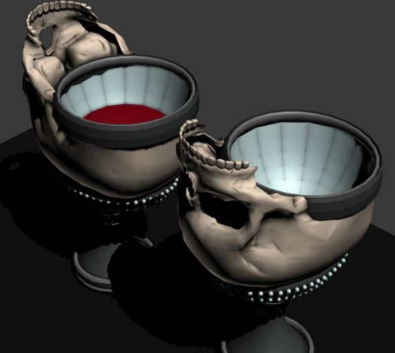 3d model skull drinking glass