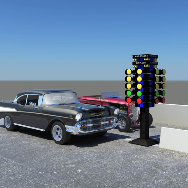 drag racing christmas tree obj