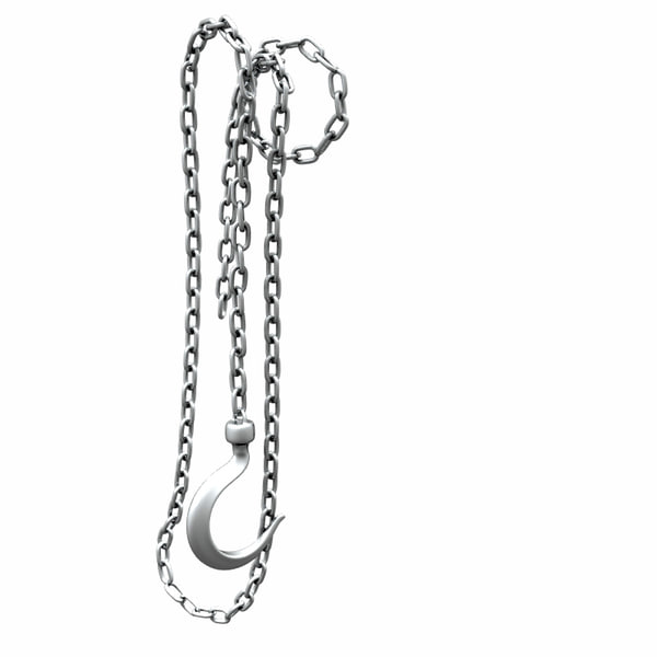 hanging industrial chain hook 3d model