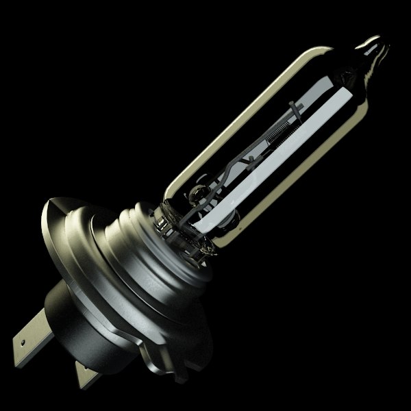 xenon headlight bulb h4 3d model