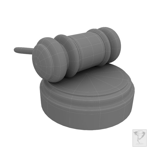 free court judge hammer 3d model