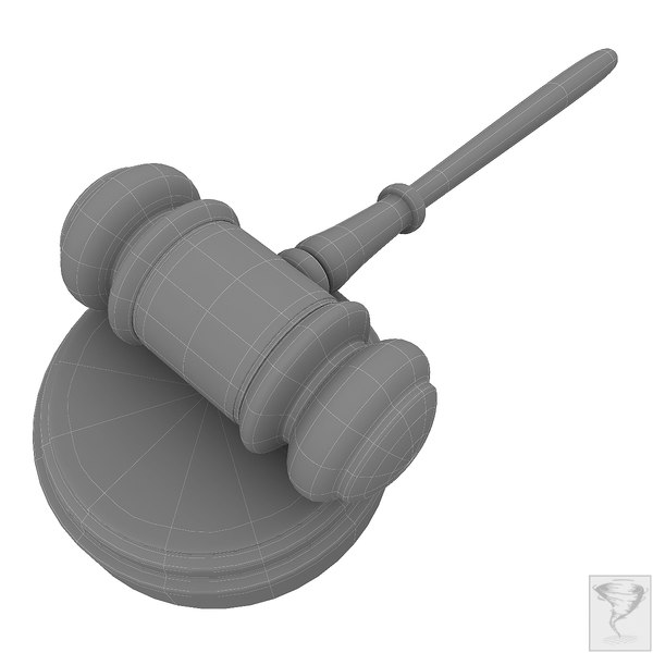 free court judge hammer 3d model