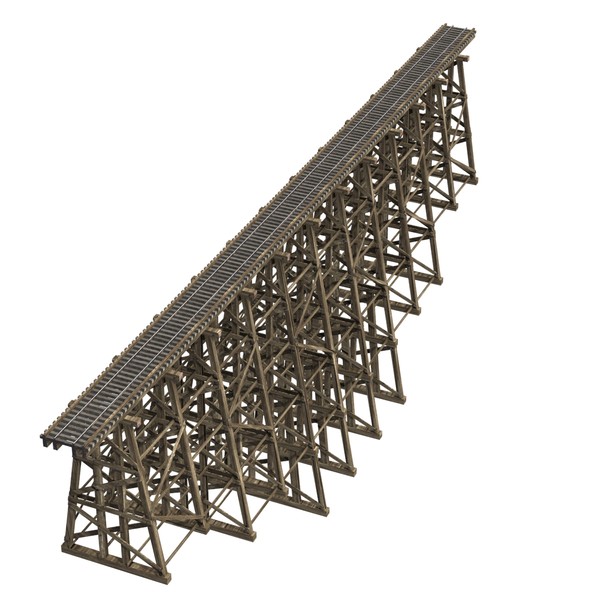 narrow gauge trestle bridge 3d model