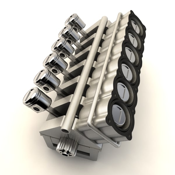 v12 cylinder crankshaft 3d model