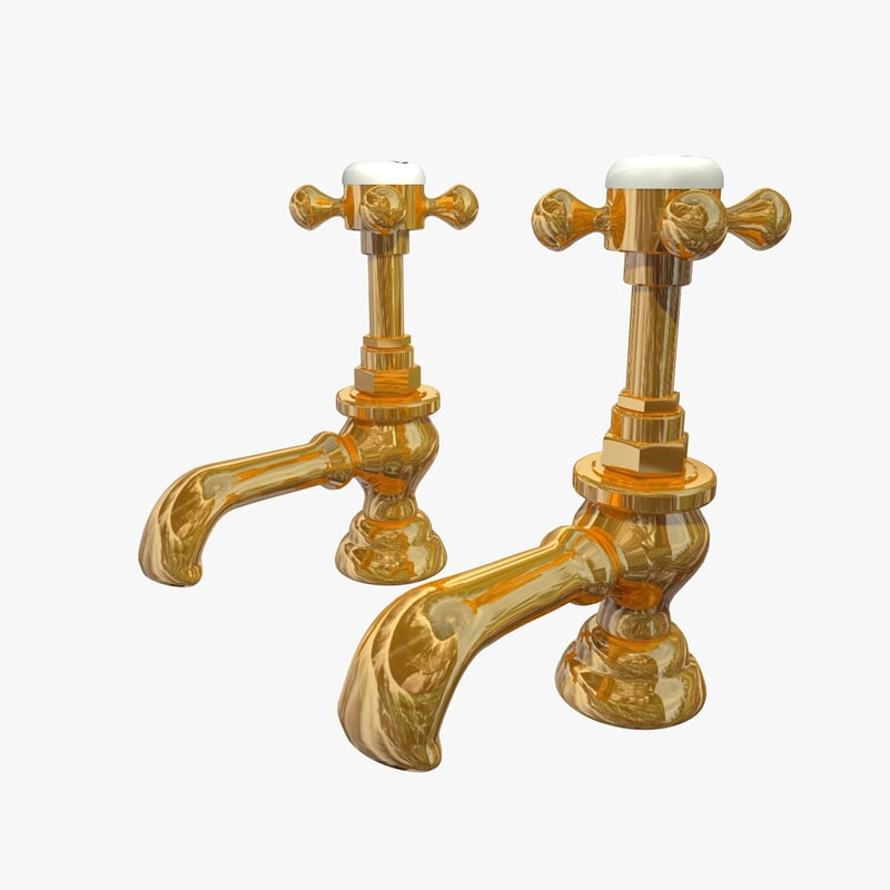 brass victorian taps 3d model
