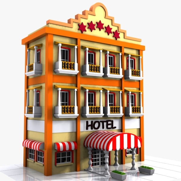 3d max cartoon hotel toon
