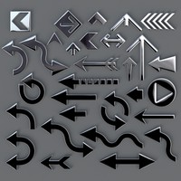 3d arrows pointers sign model