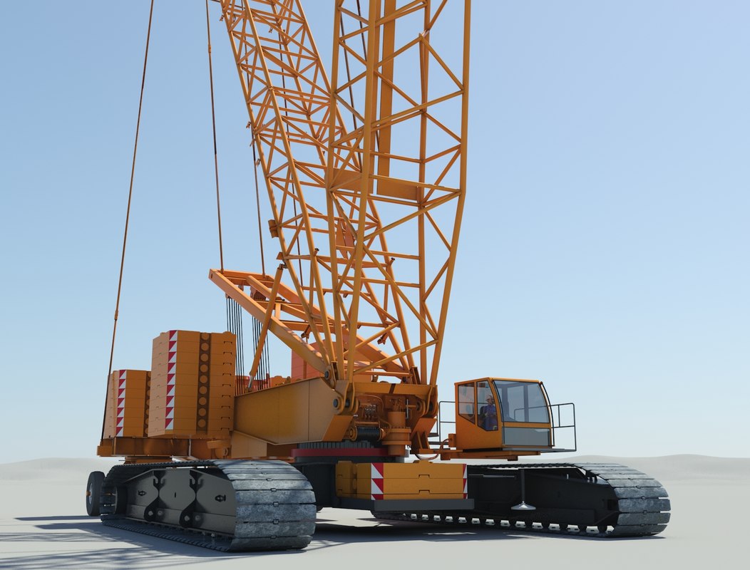 3d heavy crawler crane terex model