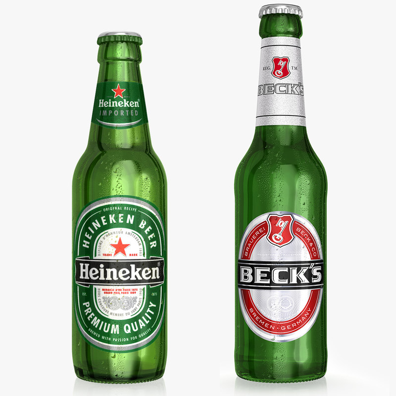 3d heineken beer bottle
