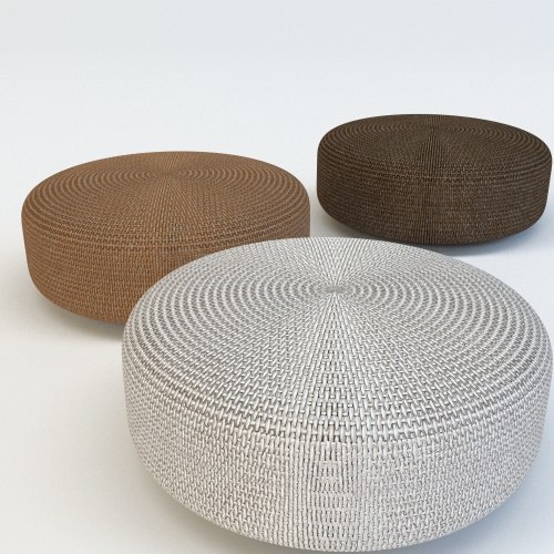 3d pouf rattan model