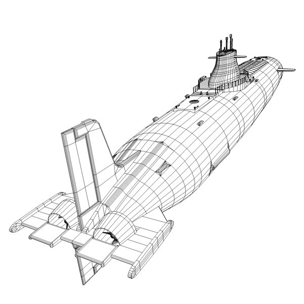 3d model nuclear submarine typhoon class