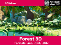 trees forest 3d obj