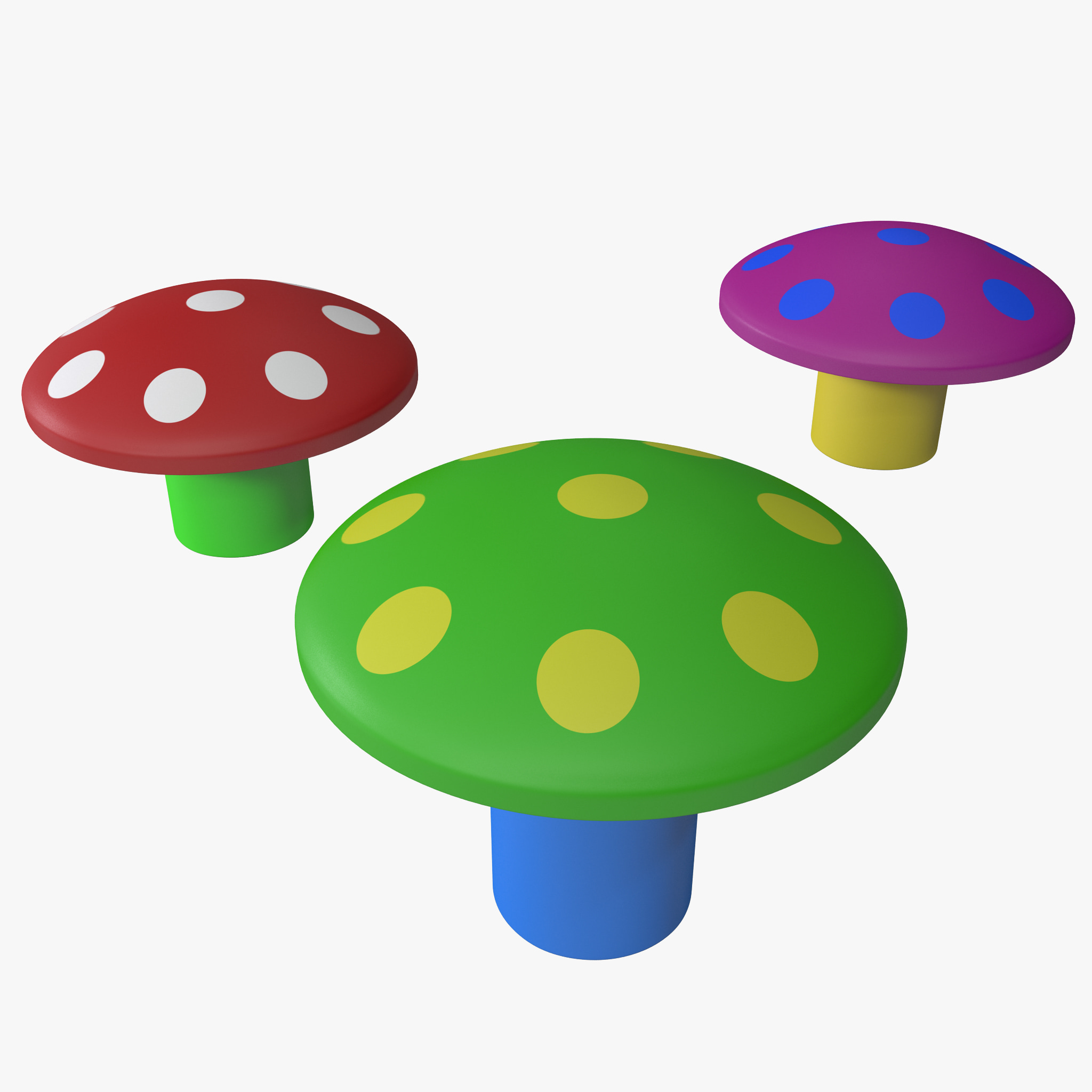 toy mushrooms 3d max