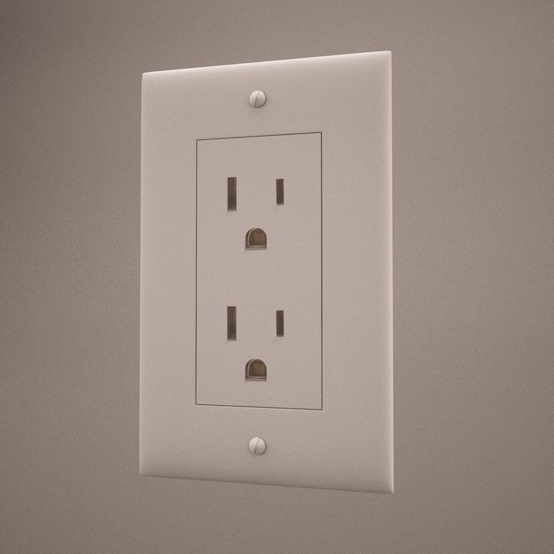 single electrical outlet 3d fbx