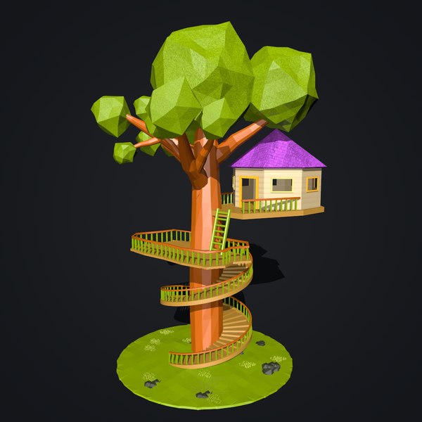 3d cartoon tree house