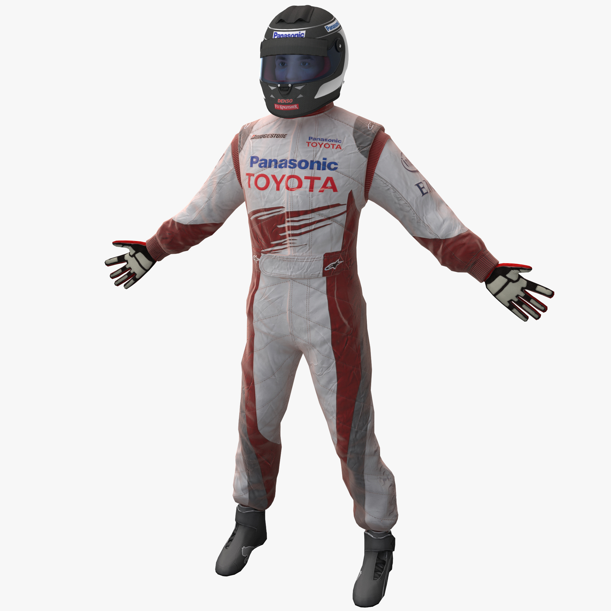racing driver toyota rigged 3d model