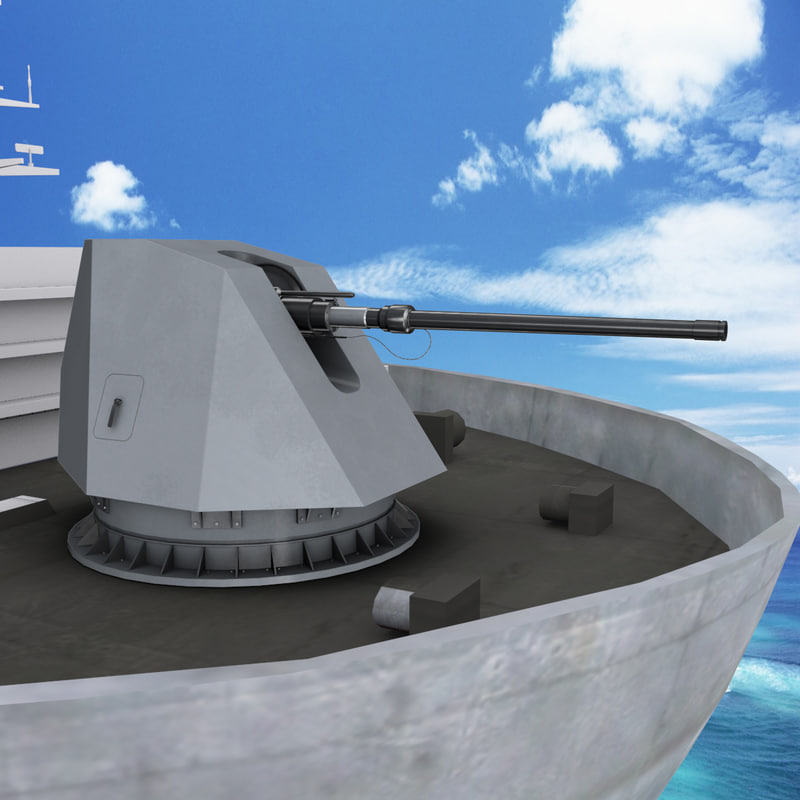 3d model oto melara 127mm 64