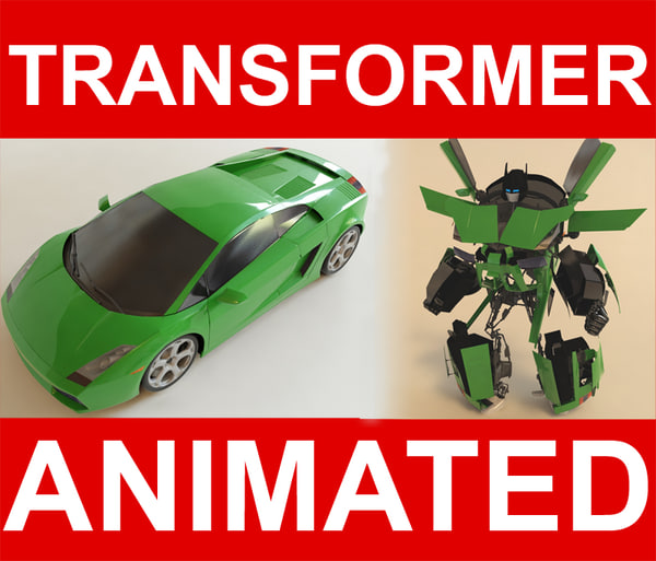3d model transformer robot character rigged vray