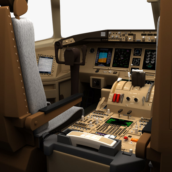 realistic boeing 777 cockpit 3d lwo