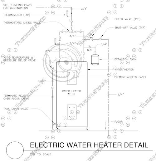 Building dwg electric water heater