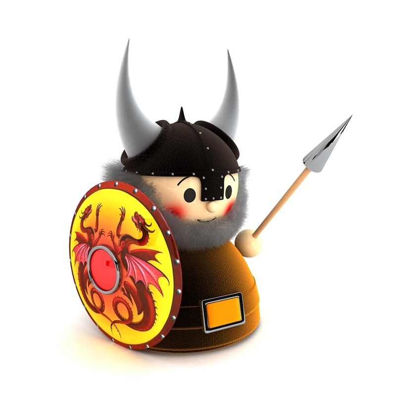 3d viking doll toy model