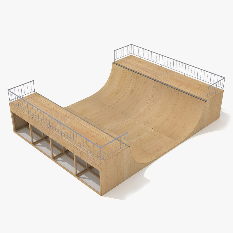 skate ramp half pipe 3d max