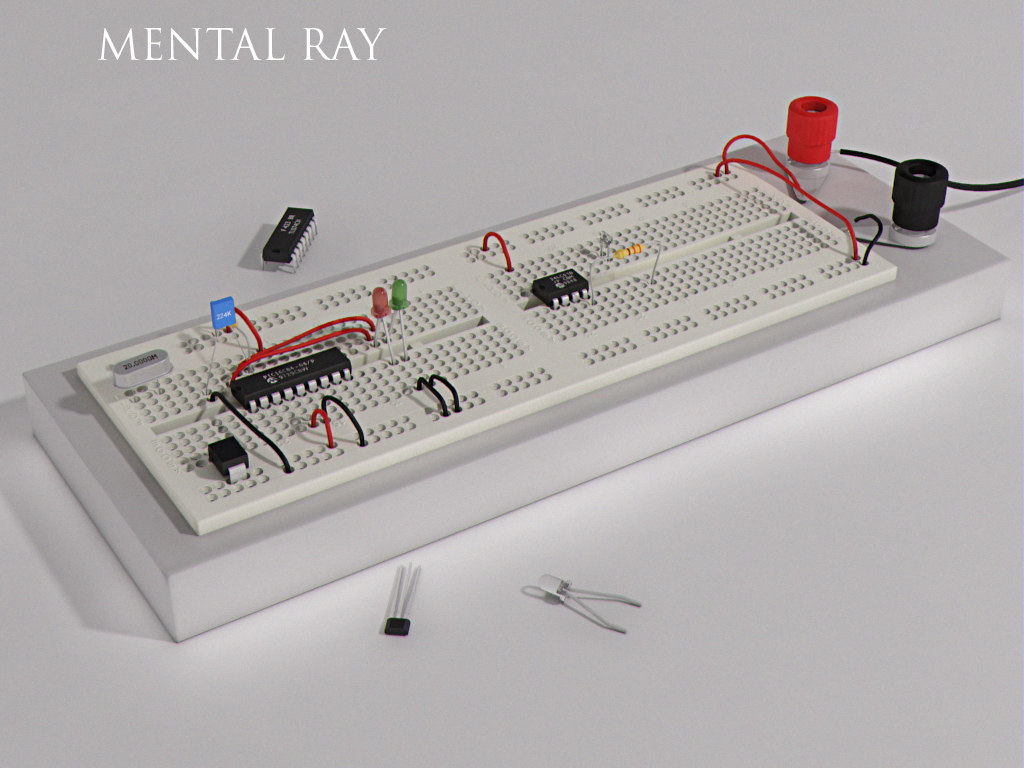 3d model electronics project board