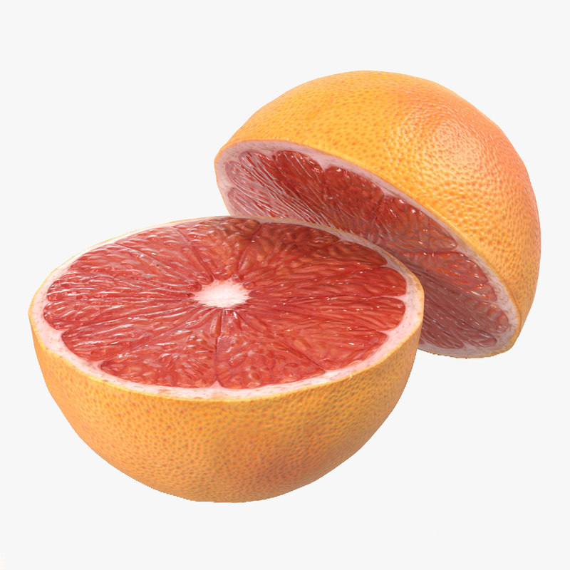 3d model grapefruit cross section 2