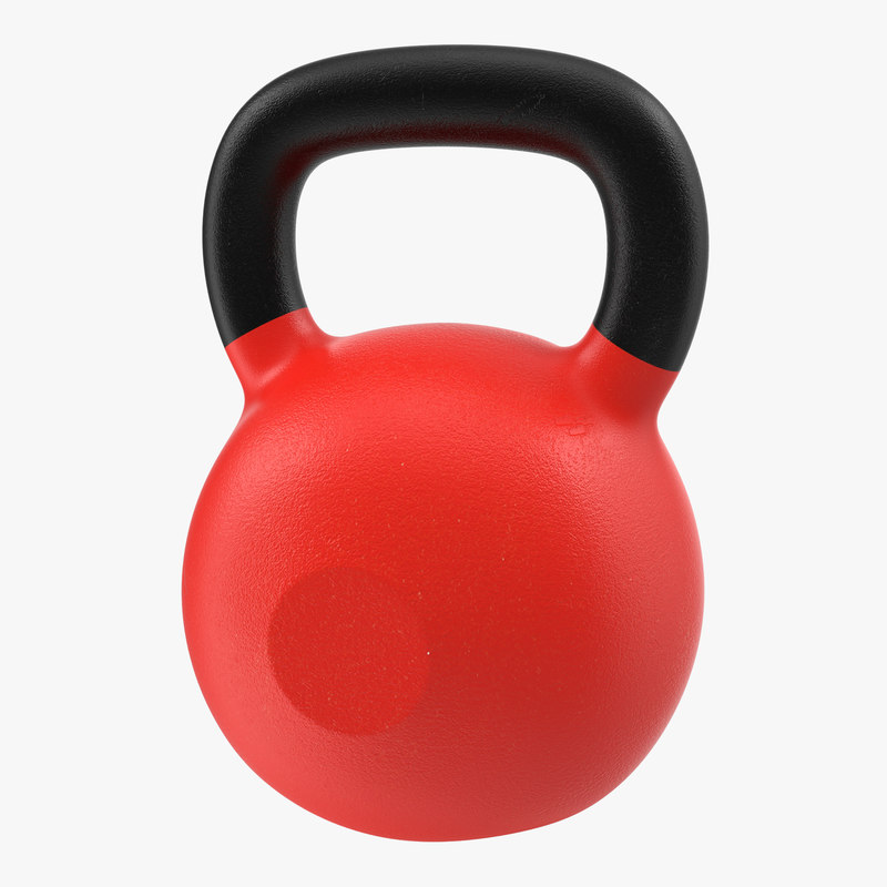 3d model of kettlebell 2 red