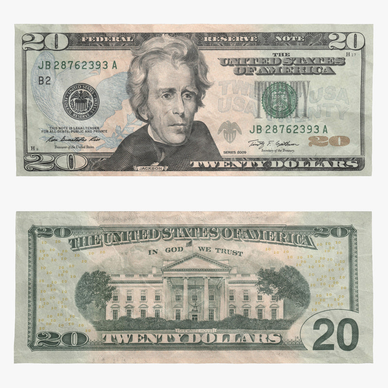 Printable High Resolution 20 Dollar Bill
