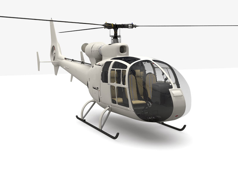 3d model gazelle helicopter