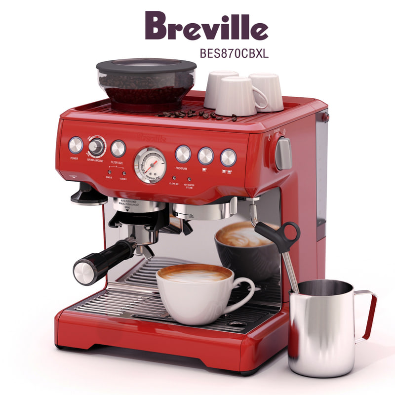 breville barista express bes870cbxl 3d max