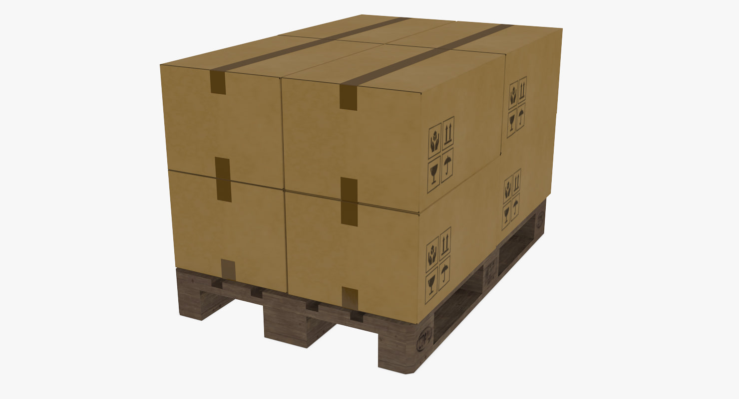 euro pallet loaded 3d model