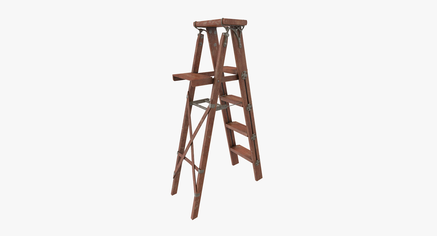 vintage painting ladder 3d model