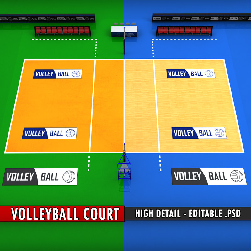volleyball court 3d model