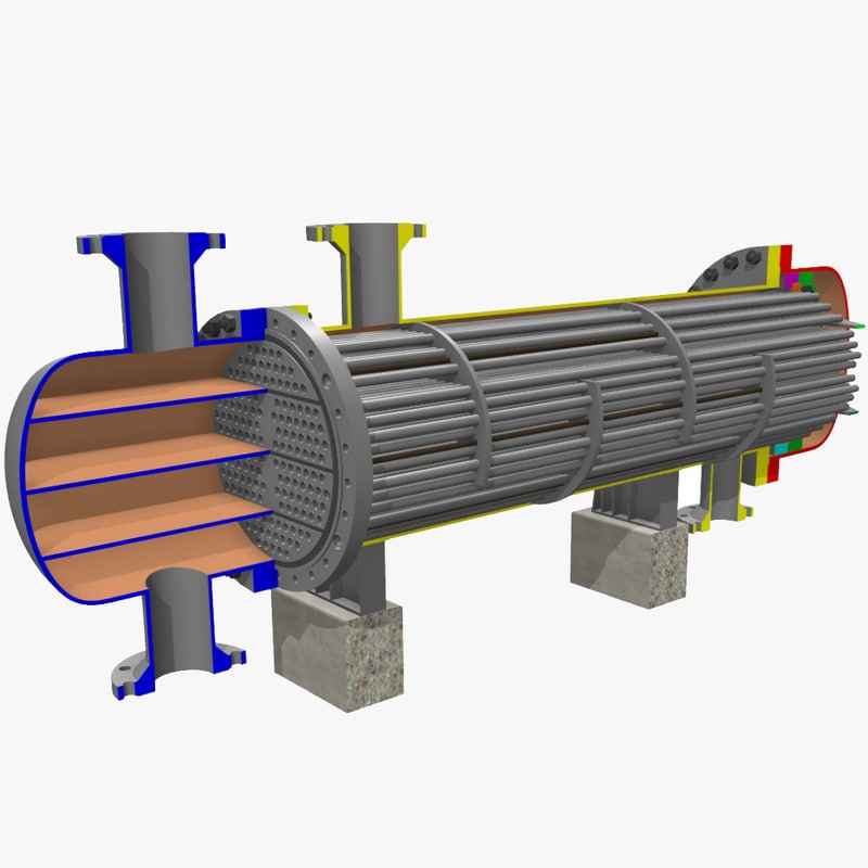 3d floating head heat exchanger