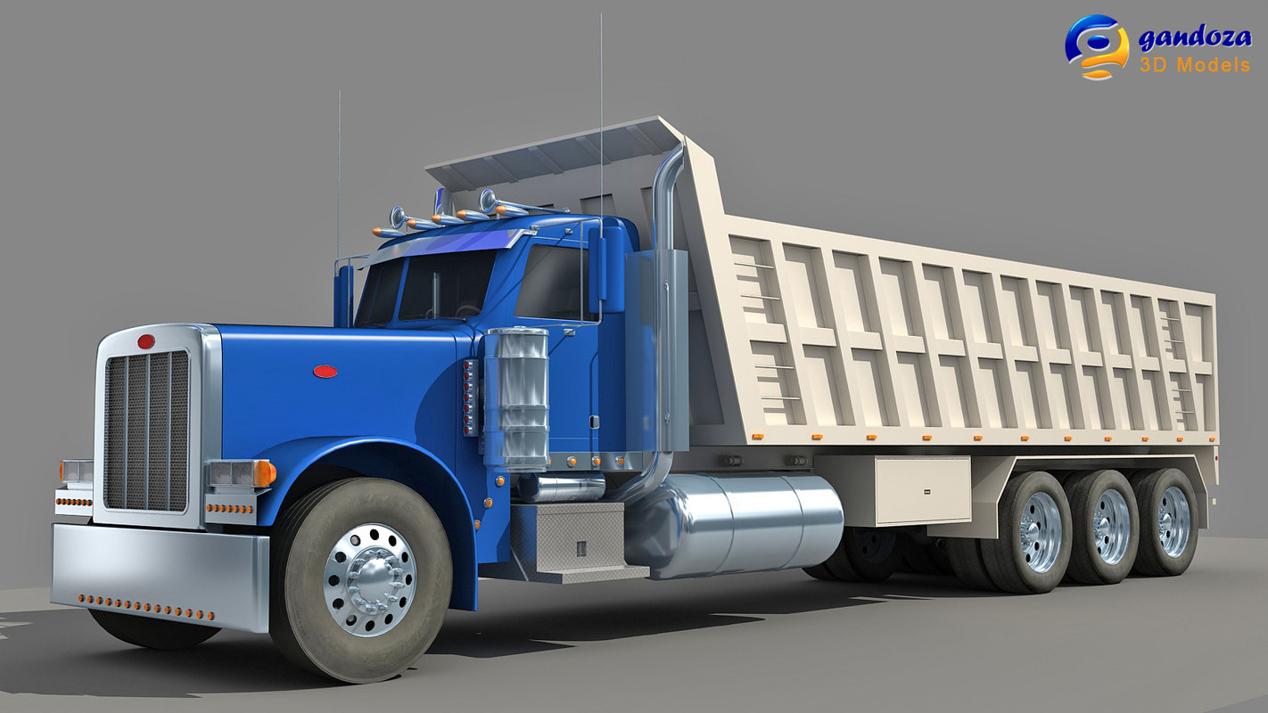 3d american dump truck model