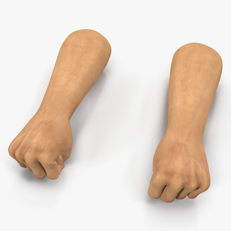3d man hands 2 pose model