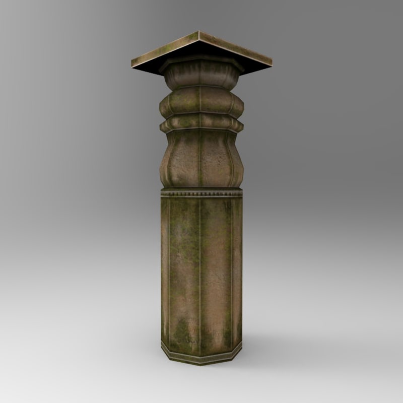 3d model stone pillar 6