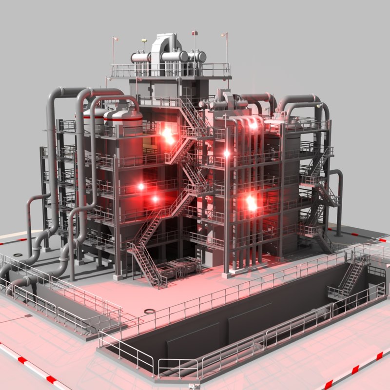 refinery complex construction 3d 3ds