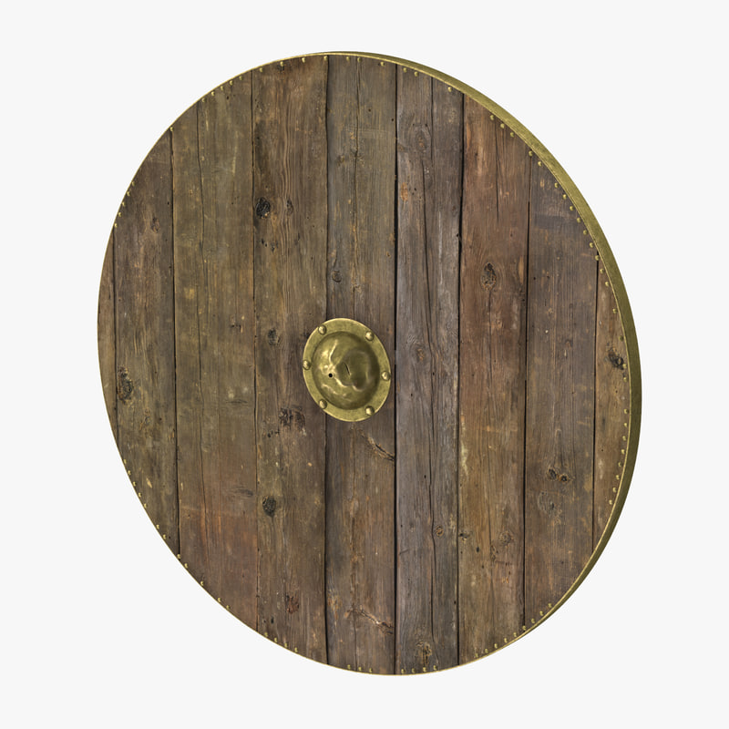 3D max medieval shield wood