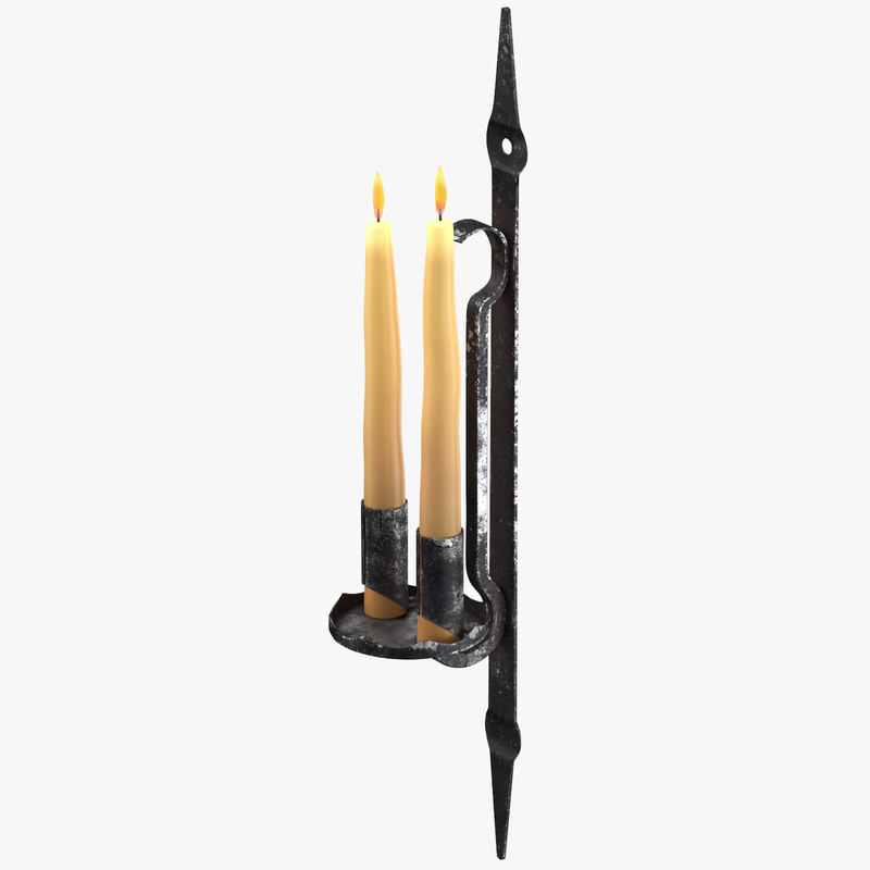 3D max Candle Wall Sconce