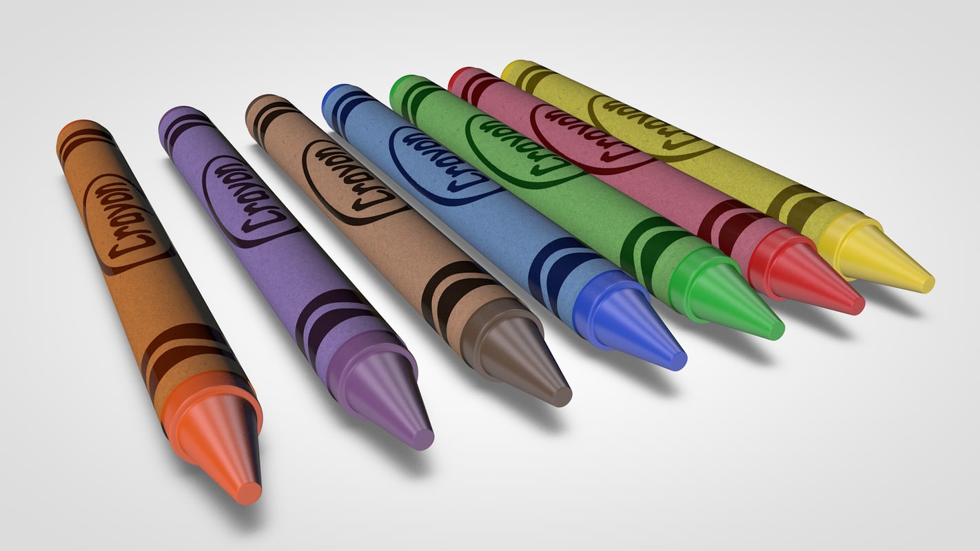 3D c4d crayon crayons classroom